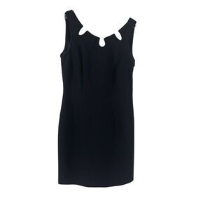 Datiani Vintage Dress Black Structured Cut Outs 90s Size 4 Cocktail Evening Wear